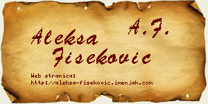 Aleksa Fišeković vizit kartica